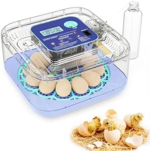 Incubators for Hatching Eggs, Smart Egg Incubator with Humidity & Temp Control and Auto Turner, 360° View Incubadora De Huevos De Gallina, Egg Candler, Incubator for Chicken Eggs, Ducks, Goose, Quail