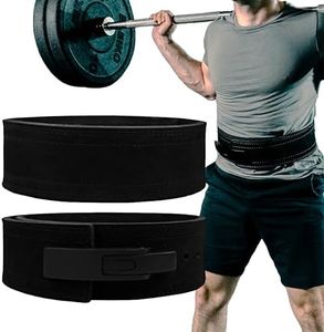 Hawk Sports Weightlifting Belt for Men and Women, 10mm x 4" Lever Belt for Bodybuilding with Heavy Weights, Genuine Leather Gym Belt for Deadlifting, Powerlifting, and Squats - Medium, Black