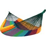 Sunnydaze Handwoven XXL Thick Cord Mayan Family Hammock for Outside - 625-Pound Capacity - Multicolor