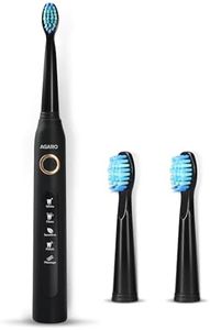 AGARO COSMIC Sonic Electric Toothbrush for Adults with 5 Modes, 3 Brush Heads & Rechargeable with 4 Hours Charge Lasting up to 25 Days, Power Toothbrush, (Black)