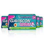 Gaviscon Double Action Heartburn and Indigestion Tablets, Mint Flavour, Pack of 4 x 24 Tablets, Total 96 Tablets