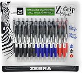 Zebra Z-Grip Flight Ballpoint Retractable Gel Pen with Pen holder, Pack of 25