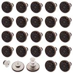 YuGtcen Button Pins for Jeans (24 pcs, Bronze Letter)