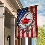 Proud Canadian Part American Flag Show Canadian Flag U.S.A Canada Friendship Root Double Sided-USA Flags Premium Polyester-Decorative Indoor Outdoor Flag