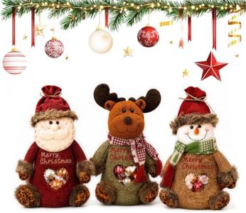 KULO Christmas Gift Bags with Zipper, Santa Snowman Reindeer Gift Bags, Mix