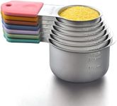 Warmheart Magnetic Measuring Cups Set, 7 Pieces Stainless Steel Stackable Nesting Measuring Cups, for Kitchen Dry and Liquid Ingredients, Dishwasher Safe Multicolour