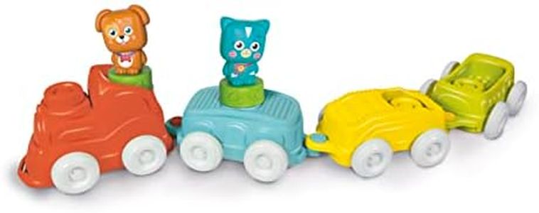 Clementoni - 80516 - Soft Clemmy - Soft Animals Train - Jouet Premier Âge 6 Mois (Italien, Anglais, Français, Allemand, Espagnol, Néerlandais Et Polonais), Made in Italy