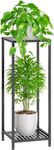 Acrylic Design Art 2 Tier Plant Stand Tall Indoor, 32 inch” Metal Corner Plant Stands for Outdoor Multiple Plants, Tiered Flower Pot Pedestal Display Holder Planter Rack Shelf for Living Room