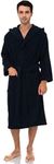 TowelSelections Men's Robe, Turkish Cotton Hooded Terry Bathrobe Small/Medium Navy