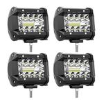 4 Inch LED Pods Lights for Trucks, 60W LED Cube Lights 12V 24V Fog Driving Offroad Lights Spot Flood Combo LED Light Bar for Truck Boat ATV UTV, 4 Pcs