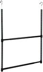 Oceanstar ACR1545B 2-Tier Portable Adjustable Closet Hanger Rod, Black