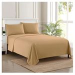 Sweet Home Collection Luxuriously High Supreme Collection Egyptian Quality 4 Piece Deep Pocket Bed Sheet Set, King, Taupe