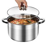 LEUGWAKN Stockpots with Lid-10 Quart Stainless Steel Stock pot-Soup Pot-Induction Pot-Cookware Pot-Cooking Pot