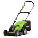 Greenworks G40LM35 Cordless Lawnmower for Lawns up to 400m², 35cm Cutting Width, 40L Bag WITHOUT 40V Battery & Charger, 3 Year Guarantee, Green