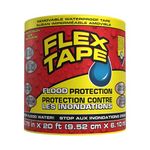 Flex Tape Flood Protection, Removable Waterproof Tape, Seal Windows, Doors, Vents, Openings; Protect your Home or Business from Flood Water Damage Caused by Storms, 3.75 in X 20 ft (9.52 cm X 6.10 m)