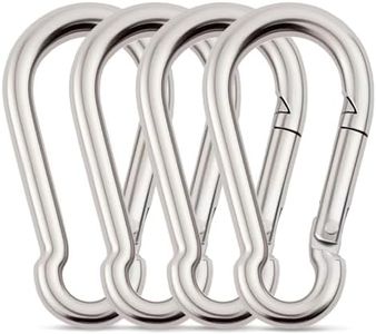 Cyfie 304 Stainless Steel Carabiner Clips Keychain, 4 Packs 2.75 Inch Large Heavy Duty Spring Snap Clip Hooks for Water Bottle, Hammocks, Swing, Camping, Hiking, Outdoors Activities