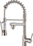 FORIOUS Kitchen Tap, Pull Down Kitchen Mixer Taps, Commercial Single Handle Kitchen Sink Tap with Two Spouts, Stainless Steel…