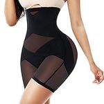 Nebility Women Shapewear Tummy Control Panties Seamless Body Shaper Shorts High Waist Butt Lifter Booty Enhancer Thigh Slimmer(Black,S)