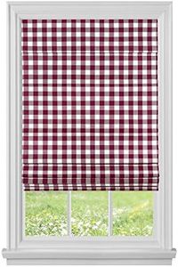 Achim Home Furnishings, Burgundy Cordless Buffalo Check Roman Window Shade, 29" x 64" (Model: RSBC29BU04)