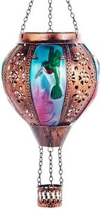 Hot Air Balloon Solar Lantern Hummingbird Lights, Flickering Flame Solar Hanging Lights for Outside,Waterproof for Garden Yard Patio Porch Decoration（Hummingbird）