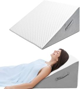 COOLBEBE Bed Wedge Pillow for Sleeping,12Inch Elevated Wedge Pillow for Sleep Apnea, Foam Wedge Triangle Pillow for Acid Reflux, Gerd and Snoring - Breathable Air Layer Wedge Cover