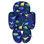 TANOFAR Infant Car Seat Insert for Newborn, Car Seat Head Support Infant Boy, Soft Baby Car Seat Cushion, Perfect for Carseats, Strollers, Swings, Bouncer, Blue Dinosaur