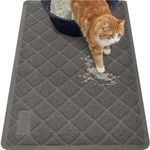 GORILLA GRIP Durable Cat Litter Mat (35x23), XL Jumbo, No Phthalate, Water Resistant, Traps Litter from Box & Cats, Scatter Control, Soft on Kitty Paws, Easy Clean Cat Mat (Dark Gray)