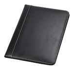 Samsill Contrast Stitch Leather Padfolio and Business Portfolio for Men and Women, Resume/Document Organizer with Writing Pad, Black (71710)