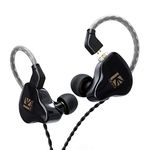 KBEAR KS1 1DD HiFi in Ear Monitor Earphone, Noise Canceling Earbuds Headphone Dynamic Headset with Detachable 2 Pin Cable (Black No Mic)…