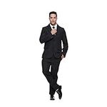 EraSpooky Mens Suits for Party Solid Color Leisure Suit Include Jacket Pants Tie Black