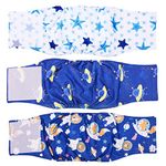 Dog Nappies,Reusable Belly Bands for Male Dogs,Washable Dog Pants,Doggy Wraps,Adjustable Doggie Diapers Puppy Sanitary Panties,Super Absorbent Soft for Small Medium Large Incontinence Dog Pet,3 Pack,M