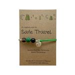 Safe Travel Crystal Bracelet, Backpacking Goodbye Gift, Gap Year Personalised Present, Handmade Gemstone Anklet, Travelling Miss You Card