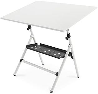 Rocada | Mesa de Dibujo Profesional | Estructura metálica Plegable y Regulable | Incluye Tablero de 90 x 130 cm
