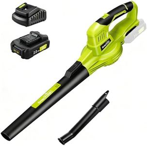 SnapFresh Leaf Blower, 20V Cordless Leaf Blower with 2.0Ah Battery & Fast Charger, 2 Speed Mode, Lightweight Electric Leaf Blower for Lawn Care, Leaf Blower for Patio Yard Sidewalk