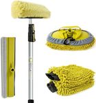 DOCAZOO Cleaning Kit - Car Wash Kit with Soft Car Wash Brush, Car Squeegee, Car Wash Mitt (2X), Microfiber Cleaning Head - DocaPole Extendable Telescoping Extension Pole