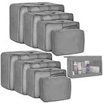 Voniry 9 Set Packing Cubes - Waterproof Mesh Travel Luggage Packing Organizer(Gray)