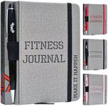 MaLetics – A6 Pocket Fitness Journal – Set 15 Goals, Track 93 Workouts, Measure Progress & Log 24 Personal Records – Sweatproof Design, Daily Planner & Exercise Log Book For Men & Women - Black