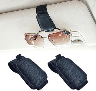 Yuoyar 2 Packs Magnetic Sunglass Holder for Car Visor - Sunglasses Clip for Car Visor Universal Fit for Different Size Eyeglasses - Convenient Interior Car Accessories (2, Black)