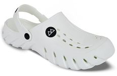 MTINDO Clogs for Men's and Women's | Lightweight | Durable | Ultra Cushion Sandal - Slip-On (White, 9)