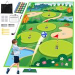 deAO Golf Chipping Game Set, Golf Clubs Set with Golf Hitting Mat, Golf Practice Mat Kits for Adults Kids Indoor Outdoor Backyard Garden Party, Gift for Boys Girls Men Teens Golfer(47" L X 70" W )