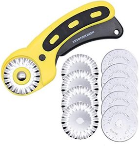 AUTOTOOLHOME 45mm Wavy Rotary Cutter 10pc Pinking Circular Refill Blades Fabric Paper Cutters Cutting Knife Patchwork Leather Sewing Tool