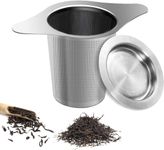 Inralimot Tea Filters Strainers Infuser Steeper 304 Stainless Steel & Extra Fine Mesh with Lid for Loose-Leaf Tea,Large Capacity and Perfect Size with Double Handles for Hanging on teapots