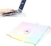 SELORSS Acrylic Laptop Stand Clear Tablet Holder with 366 Kinds of RGB Backlight,Multiple Heat Dissipation Vents Ergonomic Tilted Mount Riser for PC Notebook Phone from 10 to 17.3 Inch Work/Home