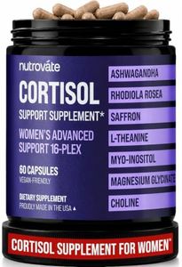 Cortisol Supplement for Women [16-Plex]- Rhodiola Rosea, Ashwagandha, L-Theanine, Magnesium Glycinate -Supports Sleep & Calm, Cortisol Detox Support with Saffron, Phosphatidylserine, Vegan Made in USA