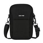 UBAYEE Men’s Shoulder Bag for Mobile Phone (Fit 7.5 Inch), Small Messenger Bag with RFID Blocking Pocket, Black