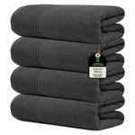 ZUPERIA Supreme Bath towels 700 GSM, (30x60 Inches, Pack of 4, Grey), 100% Cotton Towels, Large Towels for Bathroom, Highly Absorbent for The Ultimate Experience