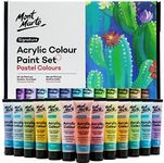 Mont Marte Acrylic Colour Pastel Paint Set Signature 24pc x 36ml (1.2 US fl.oz), Creamy Pastel Acrylic Paint Set, Good Coverage, Semi-Matte Finish, Ideal For Most Art and Craft Surfaces.