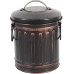 GANAZONO Mini Ash Bucket with Lid Handle Small Galvanized Trash Can Fireplace Bucket Metal Charcoal Bin Vintage Tin Pail