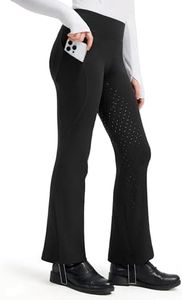 FitsT4 Sports Girls Riding Pants Full Seat Bootcut Equestrian Breeches High Waisted Kids Riding Tights with Elastic Stirrup Black M