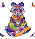 UNIDRAGON Original Wooden Jigsaw Puzzles - Emanating Raccoon, 281 pcs, King Size 11.8"x15.7", Beautiful Gift Package, Unique Shape Best Gift for Adults and Kids